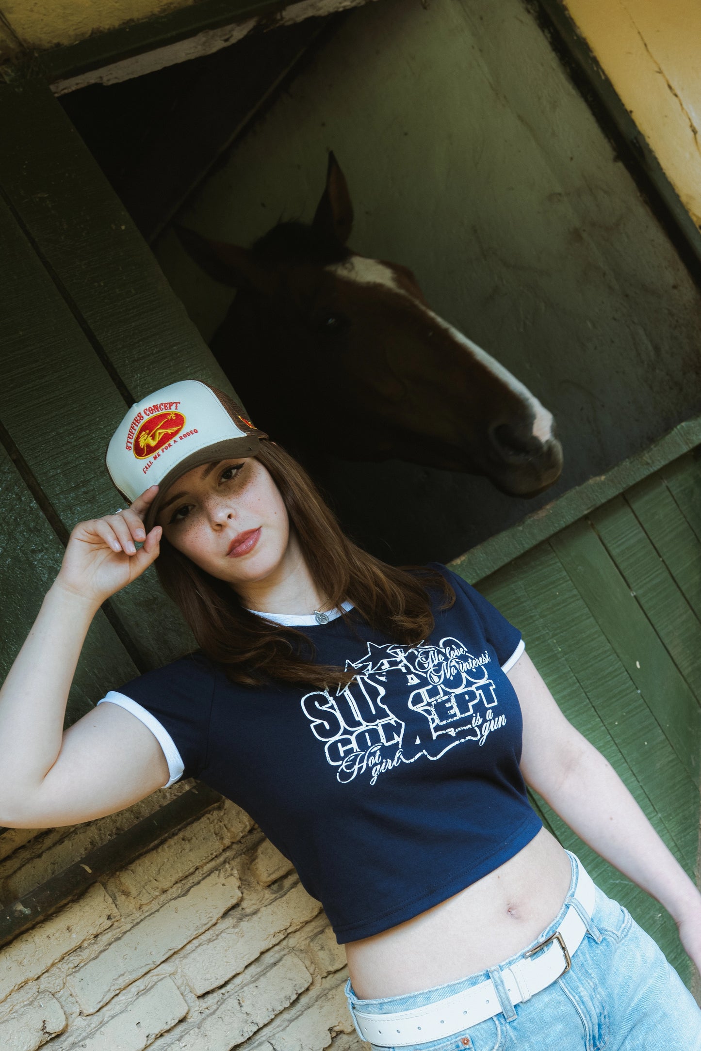 Hot Girls Baby Tee Navy Blue