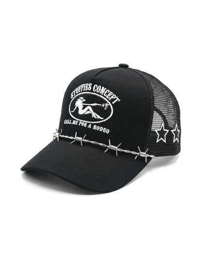 Three Stars Trucker Hat Black