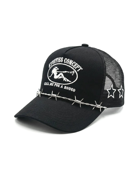 Three Stars Trucker Hat Black